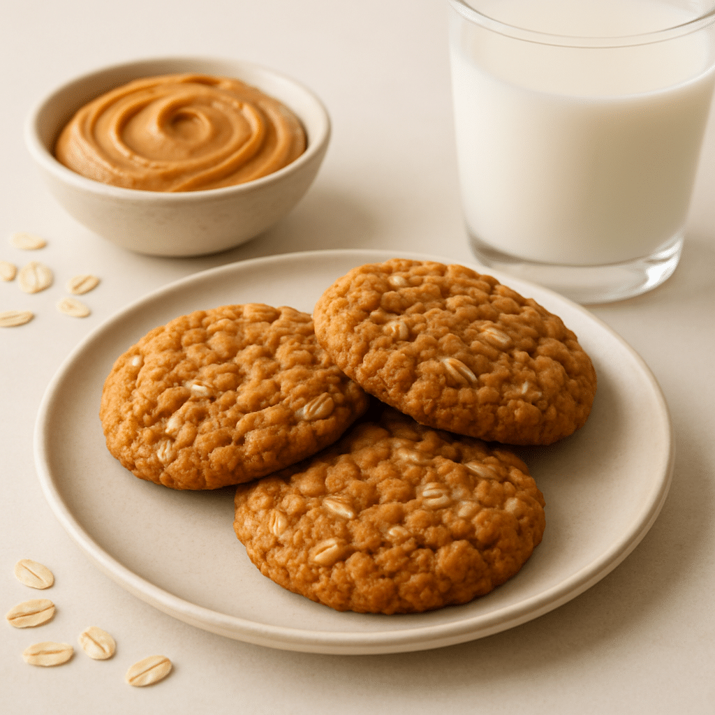 cookies flocons d avoine beurre de cacahuète 3 ingrédients​