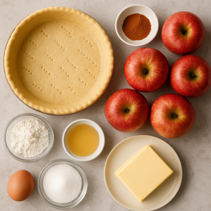ingrédients tarte aux pommes​