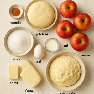 ingrédients tarte aux pommes​