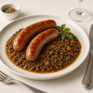lentilles aux saucisses de toulouse