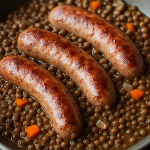 lentilles aux saucisses de toulouse