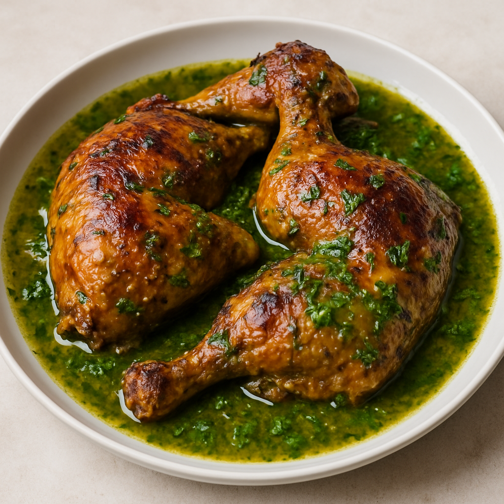 poulet braisé sauce verte