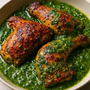 poulet braisé sauce verte