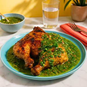poulet braisé sauce verte